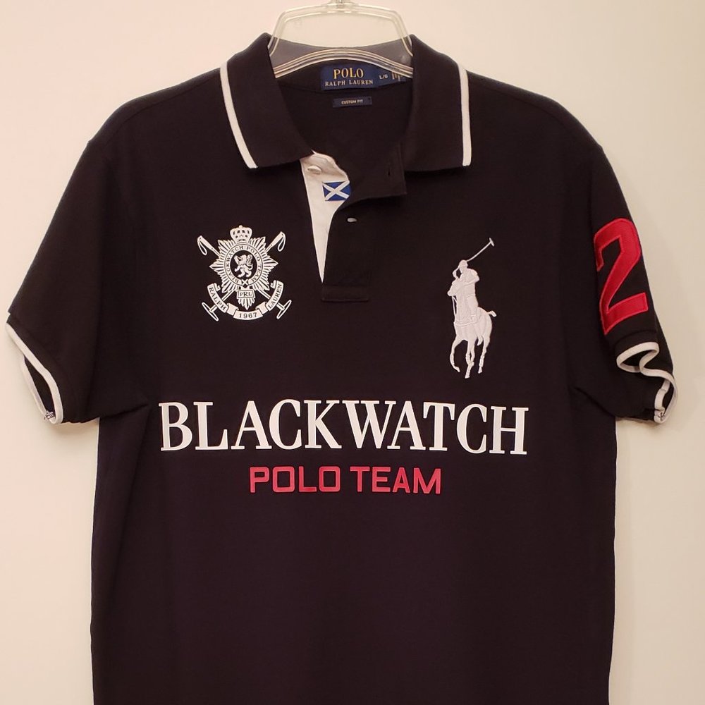 Polo Ralph Lauren Big Pony Blackwatch Polo Team Crest Men's Custom Fit Large